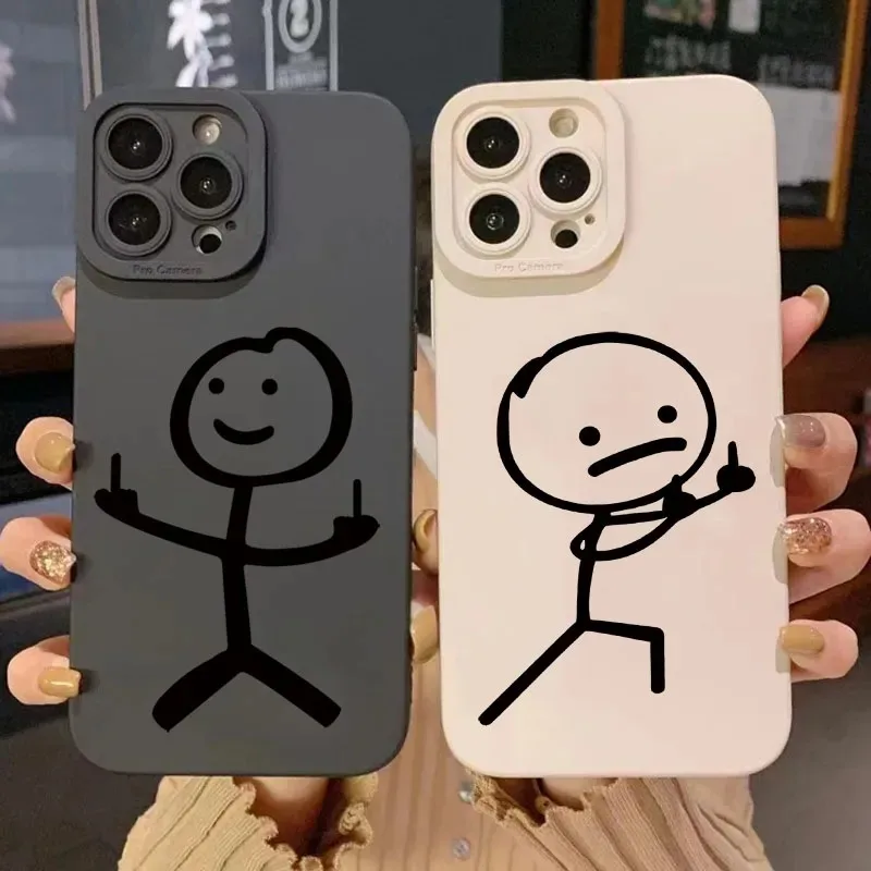 Apple Iphone 15 - Schattige cartoon-figuurtjes siliconen telefoonhoesje voor iPhone